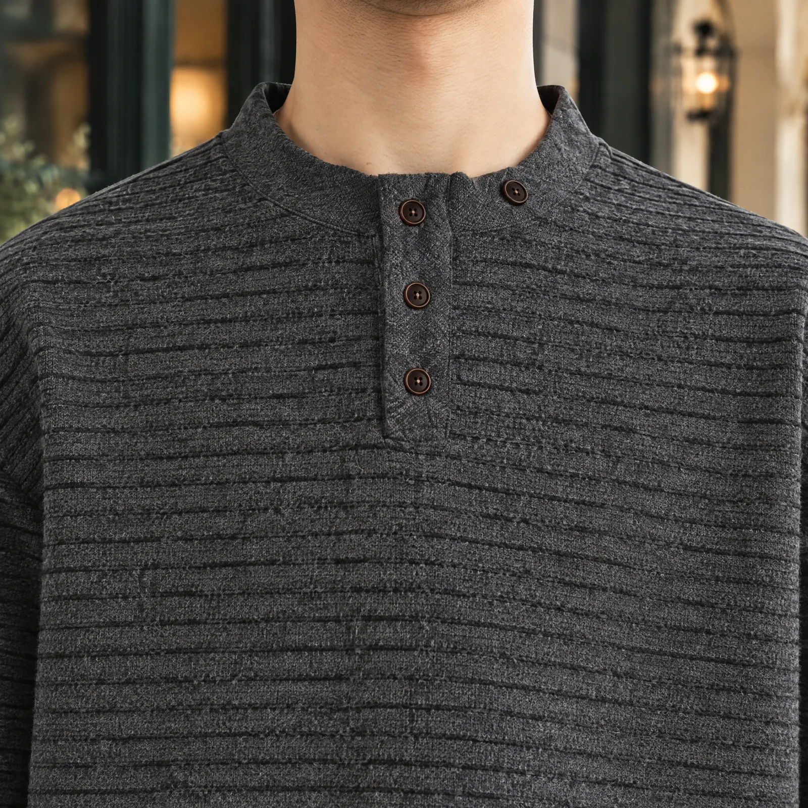 Ravenswood Striped Wool Knit: detail view