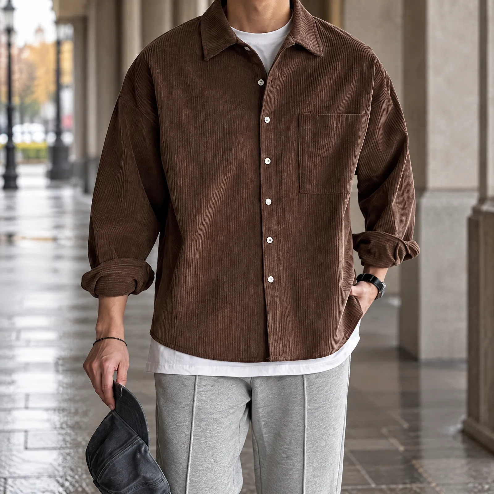 Bluebell Brown Corduroy Overshirt: product view